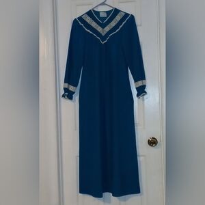 JCPenney Blue Robe with Lace Detail